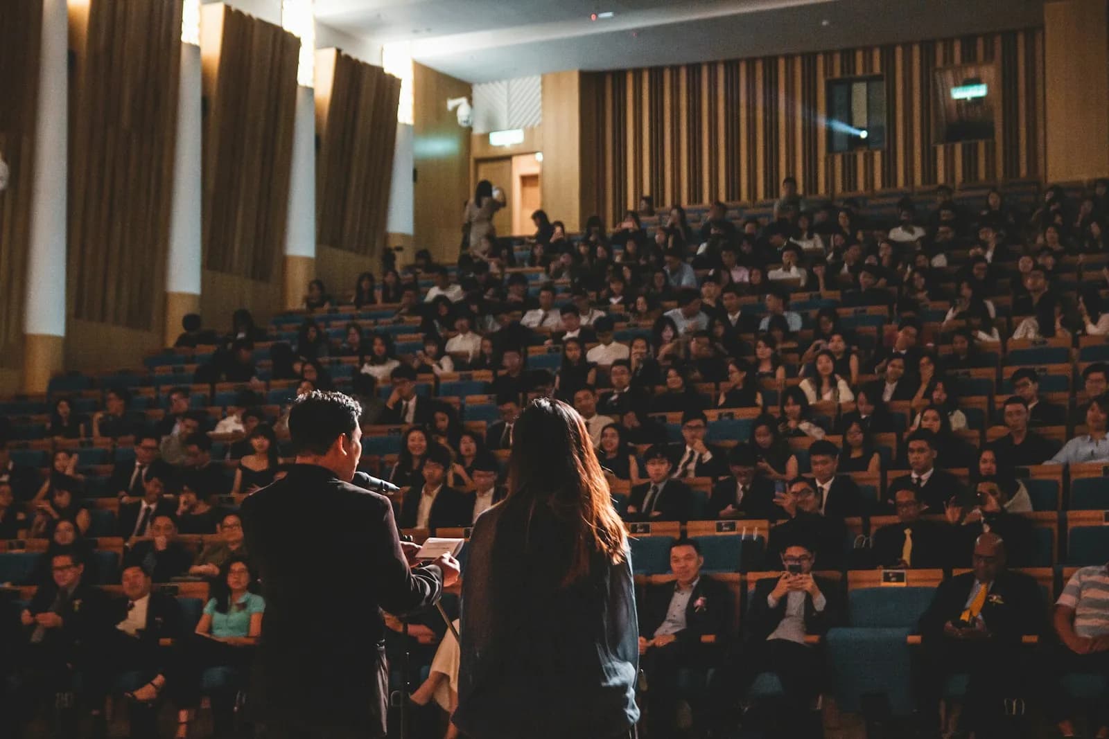 Delegates attending a large international conference
