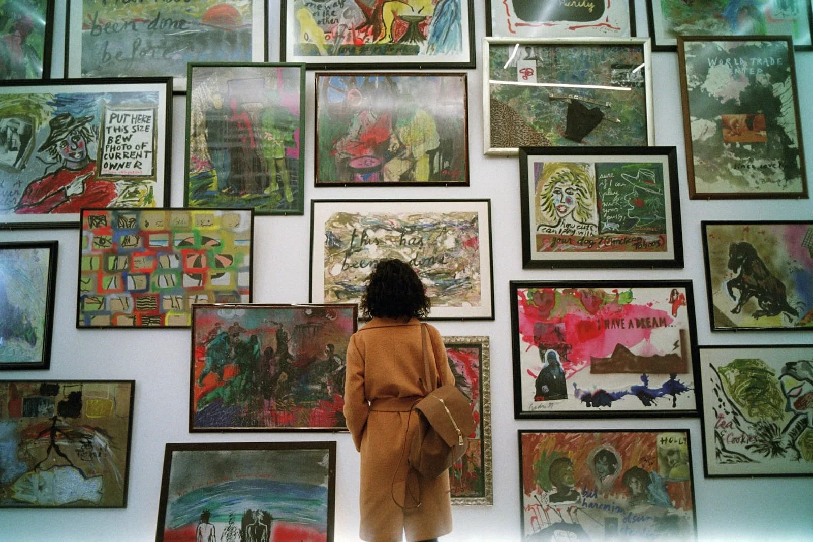 Visitors at an art exhibition in Istanbul