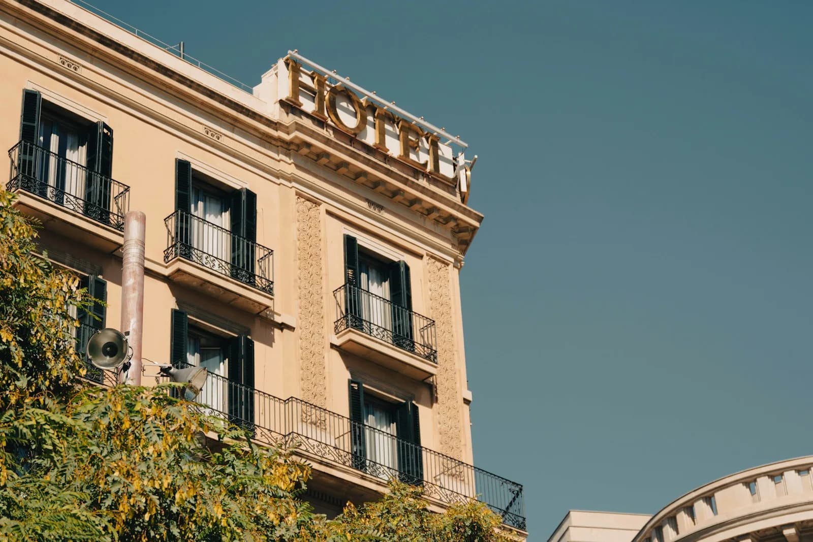 Exterior view of a contemporary European hotel building